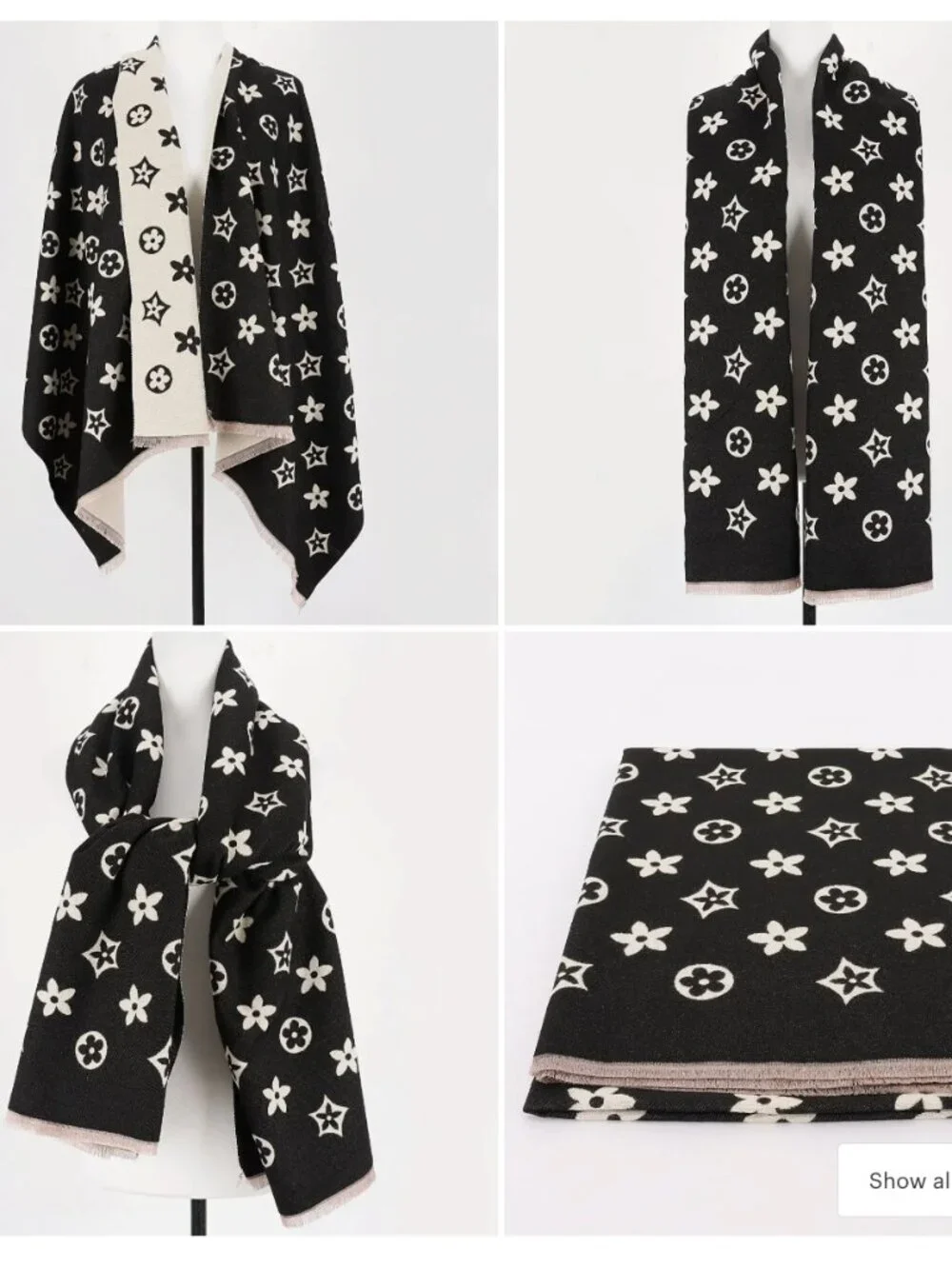 • Multi Print Scarf- Black